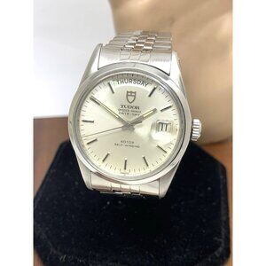 Tudor Men's Watch 94500 Vintage Prince Day Date Swiss Automatic Silver Dial 36mm